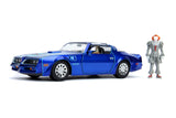 Jada Toys Hollywood Rides It Chapter Two Pennywise & Henry Bowers Pontiac Firebird, 1: 24 Blue DieCast Vehicle with 2.75 Die