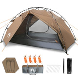 Night Cat Backpacking Tent 2 Person Lightweight Hiking Camping Tent with Foldable Pole, Double Layers Waterproof Fast Setup Ultr
