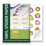Glossy Printable Vinyl Sticker Paper for Inkjet & Laser Printer - 30 Sheets - 8.5 x 11 - Waterproof, Dries Quickly Vivid Colors
