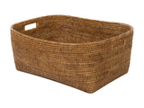 KOUBOO Rattan Storage Basket with Handles, Woven Baskets for Toy Organizers, Closet & Bathroom Storage Basket for Shelves, Cute