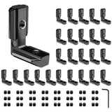 26pcs Seekliny 4040 Extrusion Connector Bracket Joint Extruded Aluminum Hardware T-Slot Accessories V-Slot with Screws for 8020