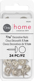 Dritz Home 44283 Smooth Decorative Nails, 7/16-Inch, Brushed Nickel (24-Piece)