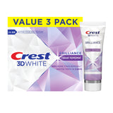 Crest 3D White Brilliance Vibrant Peppermint Teeth Whitening Toothpaste, 4.6 oz Pack of 3, Anticavity Fluoride Toothpaste, 100%