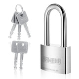 KAWAHA 41/40LKD-5SK 1-9/16 inch (40mm) Long Shackle High Security Stainless Steel Padlock with Key for Both Indoor and Outdoor u