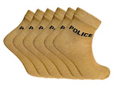 Vdangi MenS/Women Police Khaki Socks Cotton Ankle Length Formal Socks 6 Pack