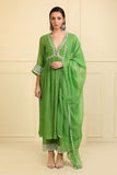 Gosriki Women'S Rayon Blend Anarkali Embroidered Kurta With Pant & Dupatta (Niket Green-Vks01-Gs_Xxl_Green_Xx-Large),Green,2,B0DRNPNTDP