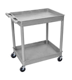 Luxor/H.Wilson 2 Shelf Utility Tub Cart, Gray (TC11-G), 24 L x 32 W x 37 5 H
