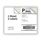 KKBESTPACK Half Sheet Shipping Labels for Laser and Inkjet Printers - 2 Per Page Self Adhesive Mailing Labels - White 8.5 x 5.5