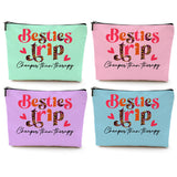 4 Pcs Bestie Trip Makeup Bag Funny Girls Trip Favors Girls Weekend Bestie Gifts Summer Vacation Birthday Christmas Graduation Co