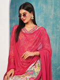 Anni Designer Women'S Cotton Blend Printed Straight Kurta With Pant & Dupatta (Ruth Pink-Nw_Xl_Pink_X-Large),Pink,XL,,,