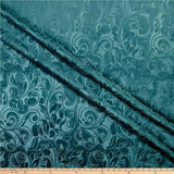 Brocade Scroll Velvet Fabric, 58 Inch in Width, Ideal Embossed Material for Home D cor Seafoam Sample 3x3 Inch