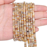 HAAMIIQII 2x4mm Natural Crazy Lace Agate Heishi Spacer Beads 150Pcs Flat Disc Stone Semi Precious Gemstone Loose Beads for Jewel