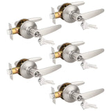 Probrico (5 Pack Keyed Entry Door Lever Lock for Exterior Door Handleset,(keyed Alike) Each with 3 Keys All Same Key in Satin Ni