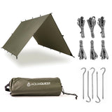 AquaQuest Defender Tarp - Heavy-Duty Waterproof (20,000 mm) Seam-Taped Rain Fly for Camping, Bushcraft & Survival - 13 10 Olive