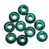 Natural Stone Beads Large Hole (5-6mm) Polished Rondelle European Gemstone Beads for Charm Bracelets Jewelry Making 8X14mm(Pack