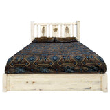 Montana Log Collection Wood Homestead Platform Bed With Storage Mwhcsbpqvlzpine