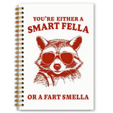 Foritho Trendy Sunglasses Raccoon Notebook, Funny Retro Raccoon Journal, Funny Office Supplies, You are Either a Smart Fella or