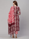 Gosriki Women'S Cotton Blend Printed Straight Kurta With Pant & Dupatta (Nalika Magenta-Gs_Xl_Magenta_X-Large),Magenta,,B0CD7TH65H