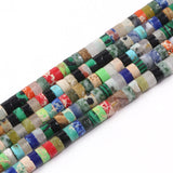 NITOPUPU 150Pcs 4 2mm Natural Mixed Color Spacer Stone Beads for Jewelry Making Supplies, Loose Semi Flat Round Gemstone Tube B