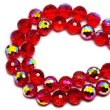 DIQIO 4mm Sparkle 96 Faceted Disco Crystal Beads (94-100pcs, Red AB)