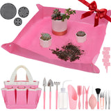 44 pcs Succulent Tool Set - 30.7in Indoor Plant Repotting Mat and 19 Pcs Mini Gardening Hand Tools Bag, Garden Plants Transplant