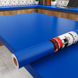 Decotalk Blue Peel and Stick Wallpaper 17.7x120 Wallpaper for Bedroom Royal Blue Contact Paper for Cabinets and Drawers Decorati