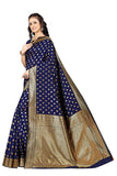 Sugathari Womens Banarasi Saree Pure Kanjivaram Silk Saree Soft New Ladies 2023 Design Wear Pattu Sarees Latest Party Sari Collections With Blouse Piece For Wedding Sadi (Sam Pari-180 Navy Blue)