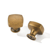 khtumeware 2 Pack Knob Vintage Antique Brass Cabinet knobs,Solid Heavy-Duty Bifold Closet Door Knobs,Hardware Pulls for Kitchens