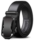 Vtflair BoyS MenS Faux Leather Belt Autolock Buckle(Black;Free Size) (Pack Of 1)