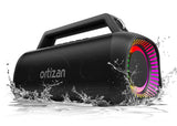 Ortizan Portable Bluetooth Speaker Loud, 80W Peak, Bass Up, 20H Playtime, IPX7 Waterproof, RGB Lights, Wireless Stereo Pairing,