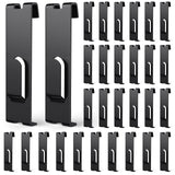Tcevily 50 Pcs Gridwall Utility Notch Hook Gridwall Picture Hanger Commercial Black Grid Wall Panel Pegs for Panel Pegboard Grid