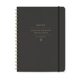 Fringe Studio Standard Black SemiConcealed Notebook, Faux Leather (199009)