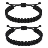Maitys Pack of 2 Paracord Survival Bracelets for Men Braided Paracord Wristband Adjustable Tactical Handmade Unisex Friendship B