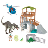 Terra by Battat - 13 Pieces Jungle Expedition Big Playset - Electronic Dinosaur with Light- Up Eyes - Movable Roaring Acrocantho