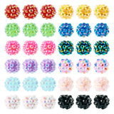 Fashewelry 96pcs Rhinestone Bubblegum Beads 12mm Disco Ball AB Color Resin Round Gumball Beads for Beadable Pen Lanyards Keychai