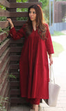 Anni Designer Women'S Rayon Viscose Solid A-Line Kurta With Pant (Anvi Red_M_Red_Medium),Red,M,,,