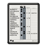 Quartet In/Out Board, 11 x 14, DuraMax Porcelain, In and Out Board, 18 Names, Classic Gray, Black Frame (750), White