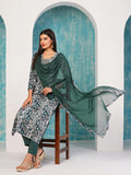 Anni Designer Women'S Cotton Blend Straight Printed Kurta With Pant & Dupatta (Ramna Blue_S_Blue_Small),Blue,S,,,