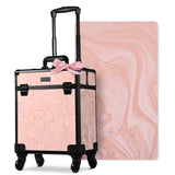 BYOOTIQUE Makeup Trolley on Wheels Esthetician Rolling Case Hair tool Travel Bag Lash Storage Barber Tool Box for Nail Bar Beaut