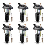 Set of 6 Ignition Coil Pack and Spark Plugs Iridium Compatible with 2002 2003 2004 2005 Chevy Trailblazer GMC Envoy Ascender Bra