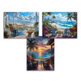 Tiwabb 3 Pack Beach Leisure Diamond Art Kits for Adults Beginners,Diamond Painting Kits for Adults,5D Full Drill DIY Diamond Dot