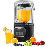 VEVOR Professional Blender with Shield, Commercial Countertop Blenders, 68 oz Jar Blender Combo, Stainless Steel 9 Speed & 5 Fun