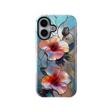 QLTYPRI Flower Case for iPhone 16, Aesthetic Cute Floral Phone Case for Girls Women, Protective Hybrid 2-Layer Hard Shell Silico