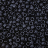 AUREHEN 300PCs Silicone Pony Beads for Hair Braiding, Black Colors 6 * 9mm Soft Kandi Foca Beads for Bracelet Making, Pens, DIY