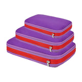 Zoomella 3Pcs Compression Packing Cubes Expandable Reusable For Hiking Travel Camping Violet|Storage Bags|Home & Garden