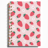 WFSM Strawberry Notebook, Pink Strawberry Journal, Strawberry Journal, Strawberry Gifts Spiral Notebook, Preppy Notebook, Preppy
