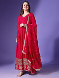 Wedani Georgette Anarkali Kurta For Women Pink,Pink,2XL,,,