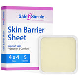 Safe n' Simple Skin Barrier Sheets - 4 x 4 Individually Wrapped Packets - Hydrocolloid Medical Ostomy Barrier Sheet - Skin Adhes