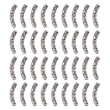 Mega Pet 100pcs Tibetan Style Tube Beads Alloy Antique Silver Filigree Long Curved Noodle Tube Loose Spacer Beads 36.5x6mm for D