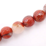 Malahill Faceted Gemstone Beads for Jewelry Making, Sold per Bag 5 Strands Inside (red Jasper, 6mm)